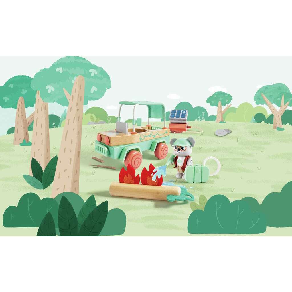 Hape Solar Offroad Adventure Toy Set - Eco Rescue Mission With Koala, Solar-Powered Car & Accessories - View #3