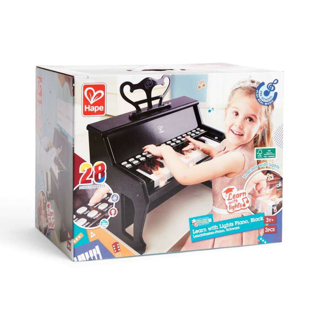 Learn with Lights Piano, Black 